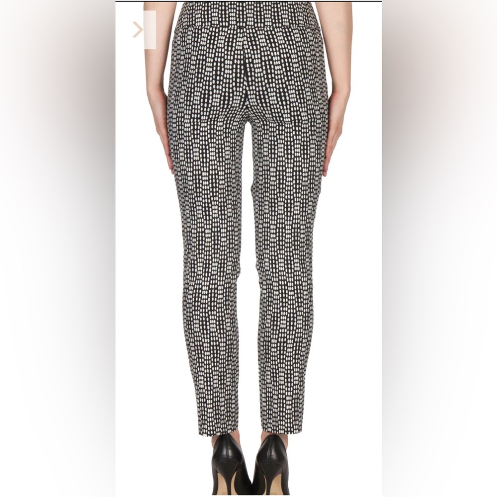 Joseph Ribkoff straight leg pull on pants black with white dots - Picture 2 of 13
